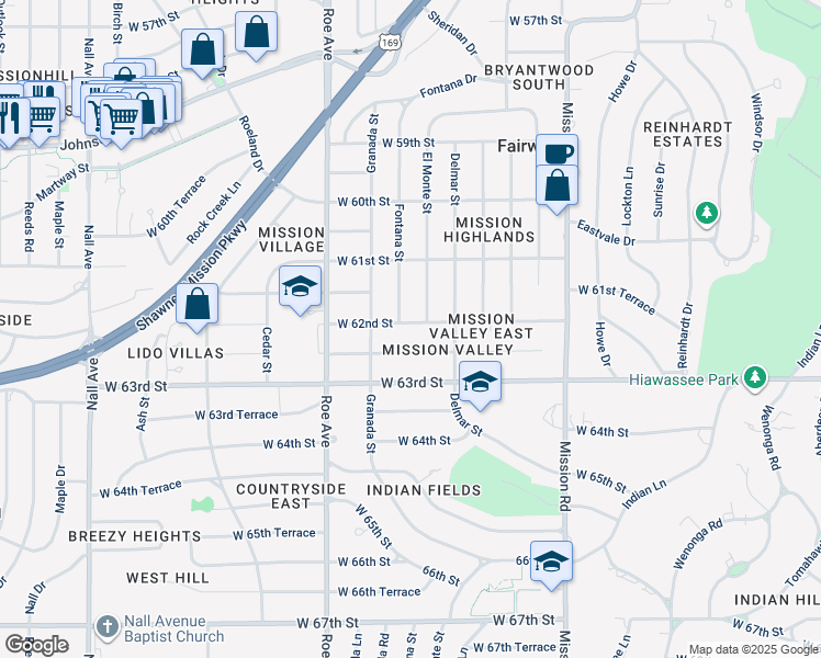 map of restaurants, bars, coffee shops, grocery stores, and more near 4409 West 62nd Street in Fairway