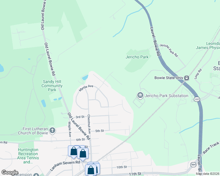 map of restaurants, bars, coffee shops, grocery stores, and more near 13208 Falling Water Court in Bowie