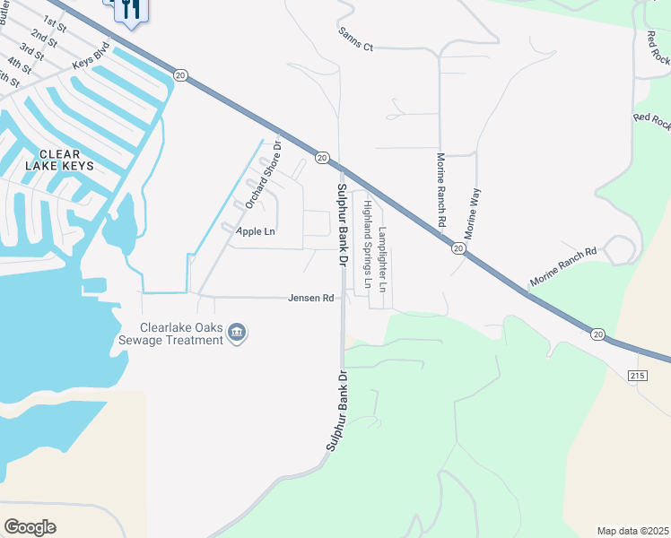 map of restaurants, bars, coffee shops, grocery stores, and more near 13965 Road No 2 in Clearlake Oaks