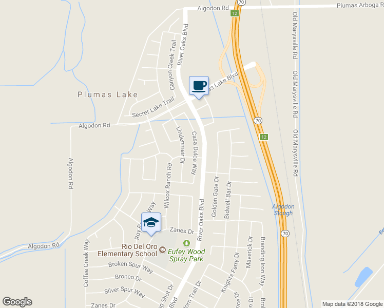 map of restaurants, bars, coffee shops, grocery stores, and more near 2192 Casa Dulce Way in Olivehurst