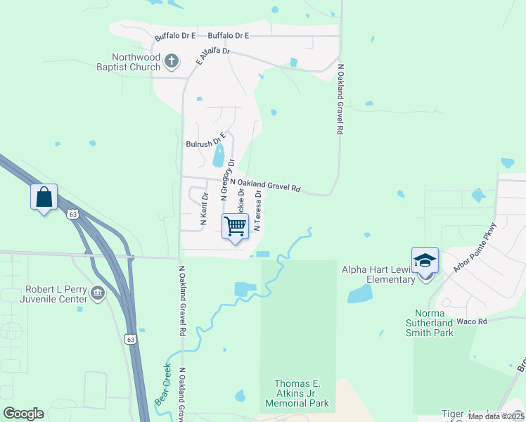 map of restaurants, bars, coffee shops, grocery stores, and more near 5904 North Teresa Drive in Columbia