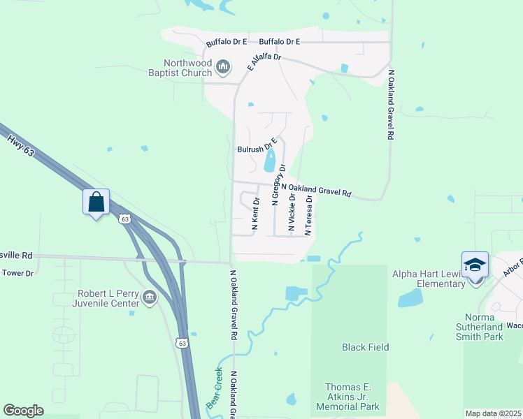 map of restaurants, bars, coffee shops, grocery stores, and more near 6009 North Gregory Drive in Columbia