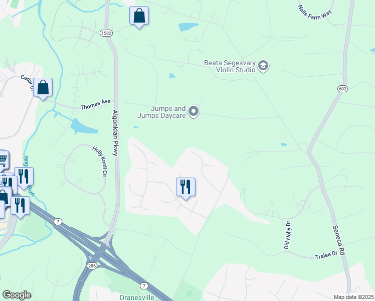 map of restaurants, bars, coffee shops, grocery stores, and more near 11923 Fallen Holly Court in Great Falls