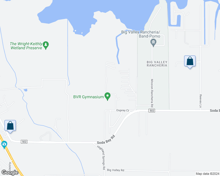 map of restaurants, bars, coffee shops, grocery stores, and more near 2846 Park View Drive in Lakeport