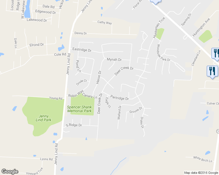 map of restaurants, bars, coffee shops, grocery stores, and more near 11 Sparrow Lane in Amelia
