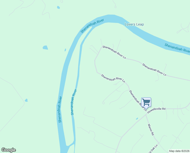 map of restaurants, bars, coffee shops, grocery stores, and more near 633 Shenandoah River Lane in Front Royal