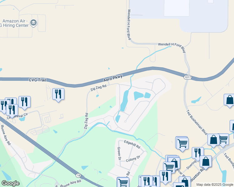 map of restaurants, bars, coffee shops, grocery stores, and more near 5509 Hazel Drive in Florence