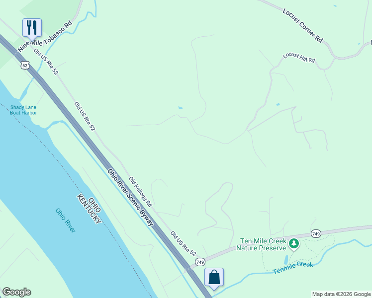 map of restaurants, bars, coffee shops, grocery stores, and more near 43 Locust Hill Road in Cincinnati