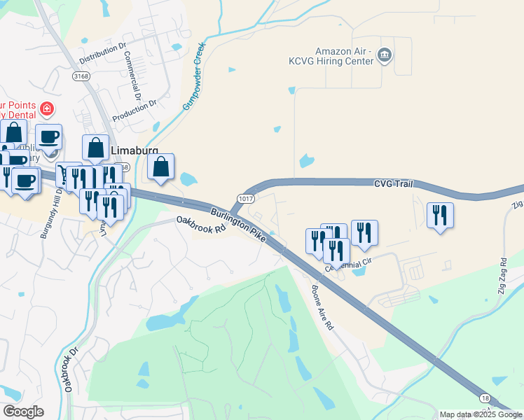 map of restaurants, bars, coffee shops, grocery stores, and more near in Oakbrook
