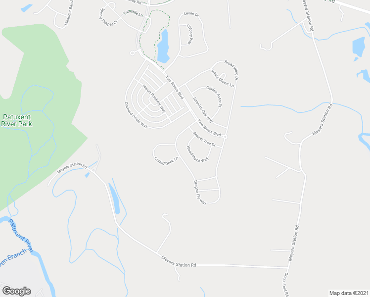 map of restaurants, bars, coffee shops, grocery stores, and more near 3091 Woodchuck Way in Odenton