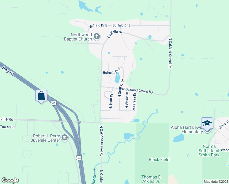 map of restaurants, bars, coffee shops, grocery stores, and more near 6009 North Gregory Drive in Columbia