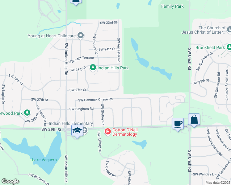map of restaurants, bars, coffee shops, grocery stores, and more near 7221 Southwest 27th Street in Topeka