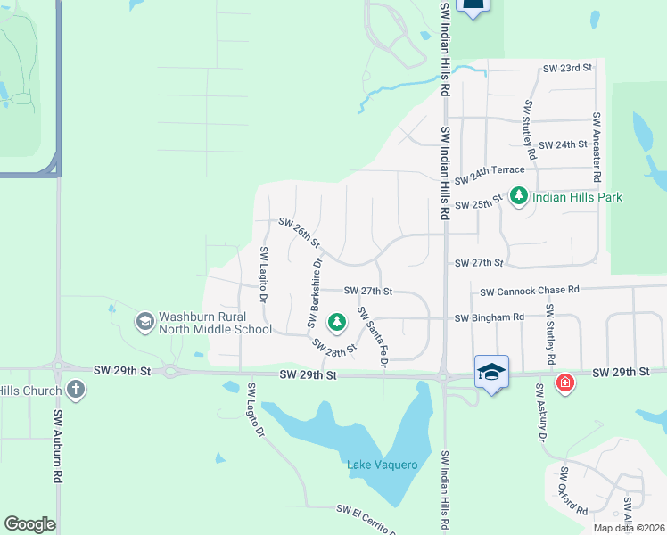 map of restaurants, bars, coffee shops, grocery stores, and more near 7809 SW 26th St in Topeka