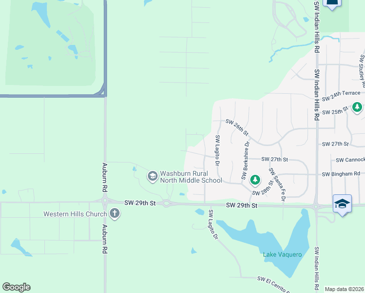 map of restaurants, bars, coffee shops, grocery stores, and more near 8010 Southwest 27th Street in Topeka