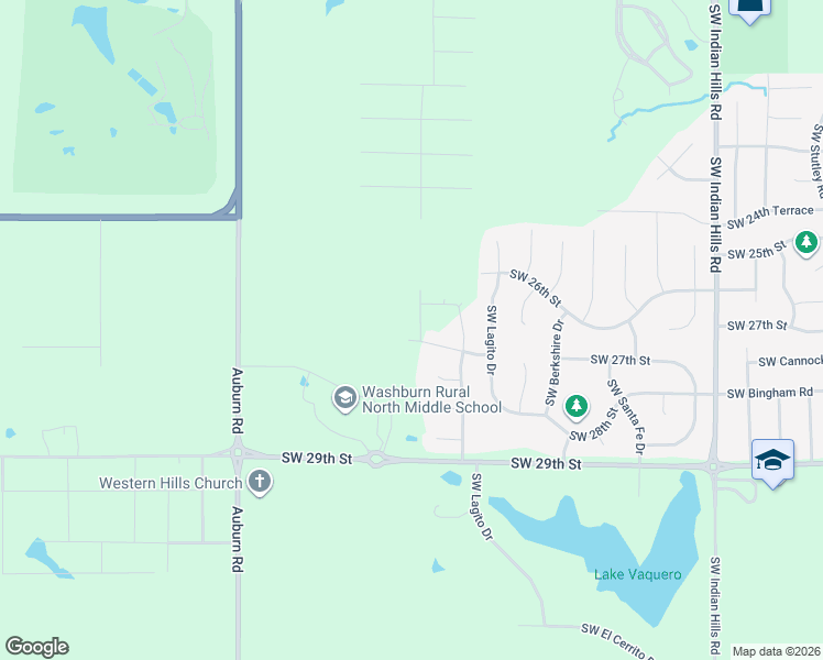 map of restaurants, bars, coffee shops, grocery stores, and more near 8010 Southwest 27th Street in Topeka