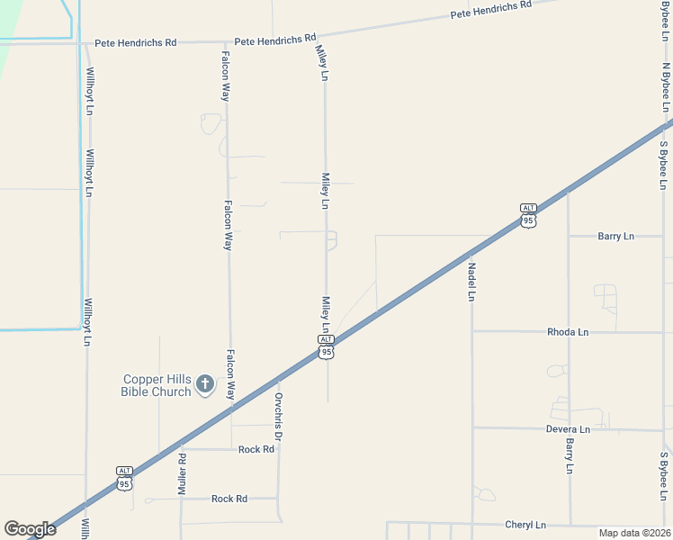 map of restaurants, bars, coffee shops, grocery stores, and more near 21 Ny-Jo Lane in Yerington