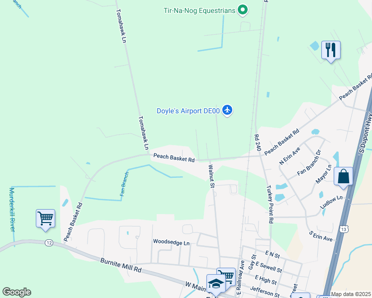 map of restaurants, bars, coffee shops, grocery stores, and more near 811 Peach Basket Road in Felton