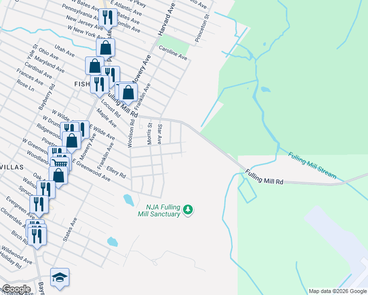 map of restaurants, bars, coffee shops, grocery stores, and more near 402 East Drumbed Road in Villas