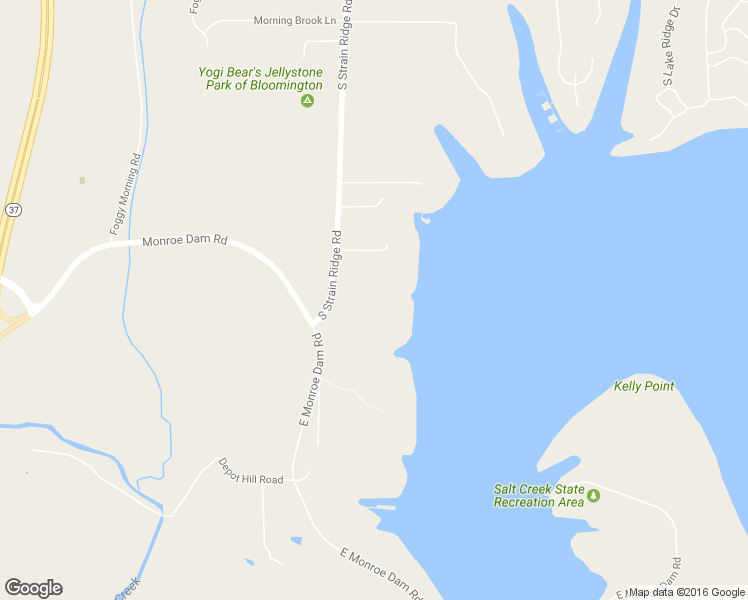 map of restaurants, bars, coffee shops, grocery stores, and more near 9573 South Strain Ridge Road in Bloomington