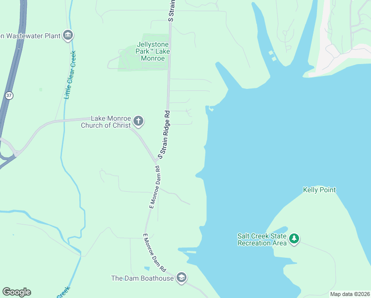 map of restaurants, bars, coffee shops, grocery stores, and more near 9573 South Strain Ridge Road in Bloomington