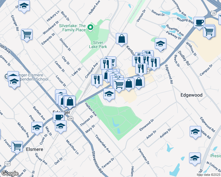 map of restaurants, bars, coffee shops, grocery stores, and more near 3163 Dixie Highway in Erlanger