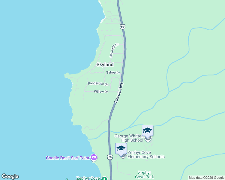 map of restaurants, bars, coffee shops, grocery stores, and more near 159 Ponderosa Drive in Glenbrook