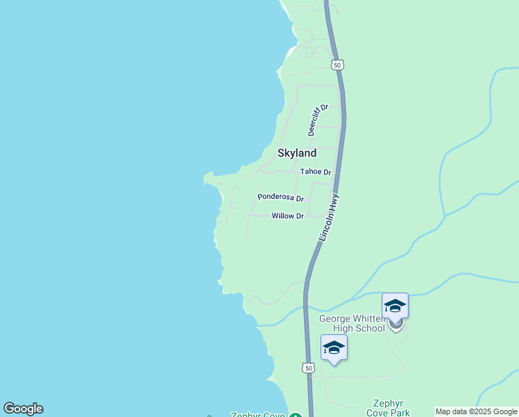 map of restaurants, bars, coffee shops, grocery stores, and more near 110 Willow Drive in Zephyr Cove