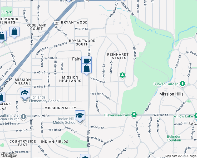 map of restaurants, bars, coffee shops, grocery stores, and more near 3712 Eastvale Drive in Mission