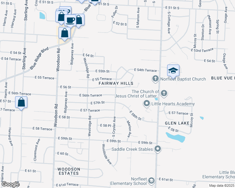 map of restaurants, bars, coffee shops, grocery stores, and more near 5623 Crysler Avenue in Kansas City