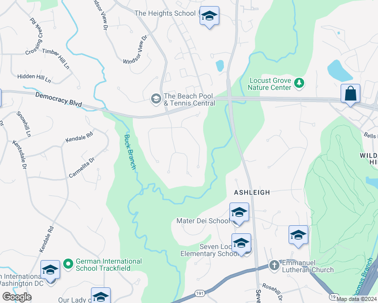 map of restaurants, bars, coffee shops, grocery stores, and more near 8121 Gainsborough Court East in Potomac