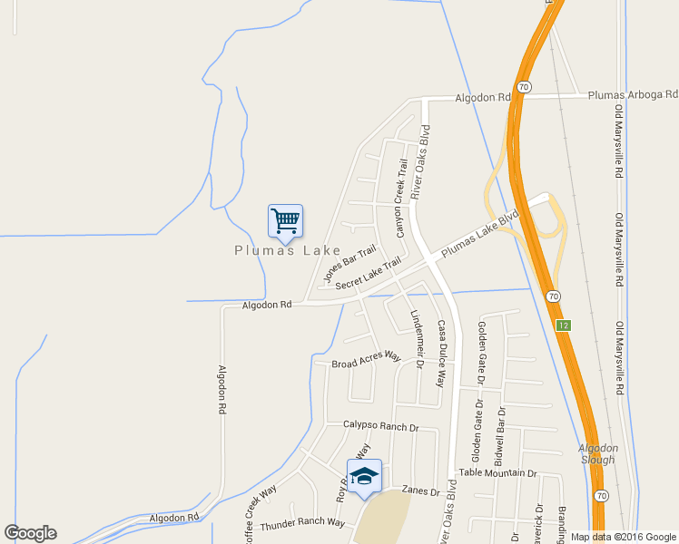map of restaurants, bars, coffee shops, grocery stores, and more near 1174 Jones Bar Trail in Olivehurst