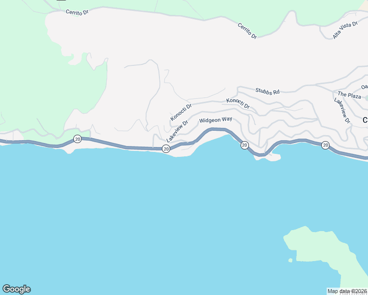 map of restaurants, bars, coffee shops, grocery stores, and more near 11625 Garden Court in Clearlake Oaks