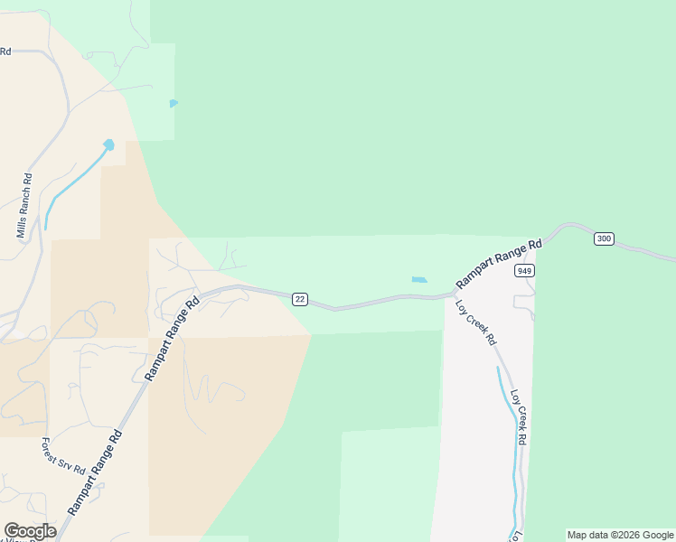 map of restaurants, bars, coffee shops, grocery stores, and more near 2033 Rampart Range Road in Woodland Park