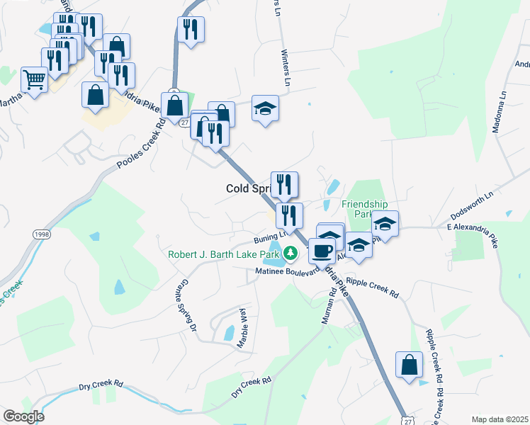 map of restaurants, bars, coffee shops, grocery stores, and more near in Cold Spring
