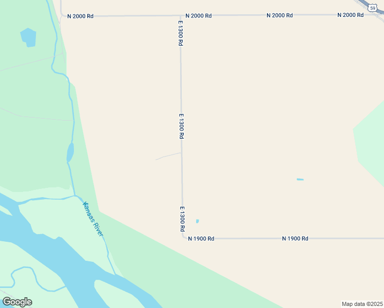 map of restaurants, bars, coffee shops, grocery stores, and more near 1936 East 1300 Road in Lawrence