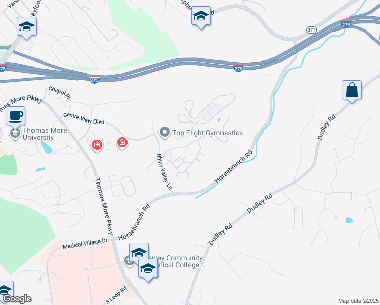 map of restaurants, bars, coffee shops, grocery stores, and more near 651 Napa Valley Lane in Crestview Hills