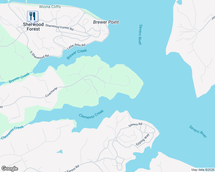 map of restaurants, bars, coffee shops, grocery stores, and more near 829 Coachway in Annapolis