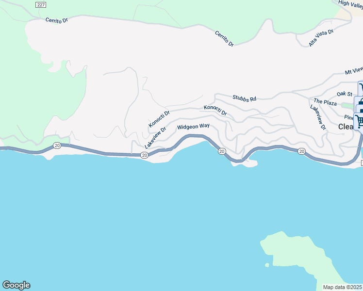 map of restaurants, bars, coffee shops, grocery stores, and more near 11705 East Highway 20 in Lucerne