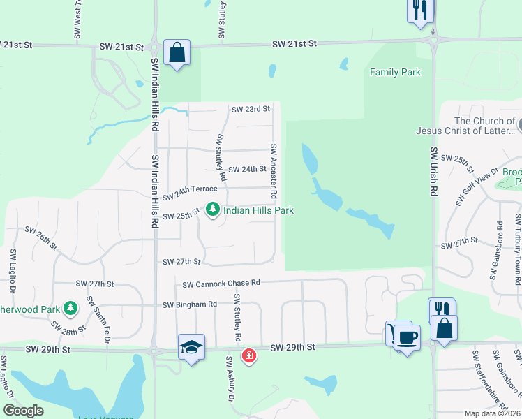 map of restaurants, bars, coffee shops, grocery stores, and more near 7223 SW 25th St in Topeka