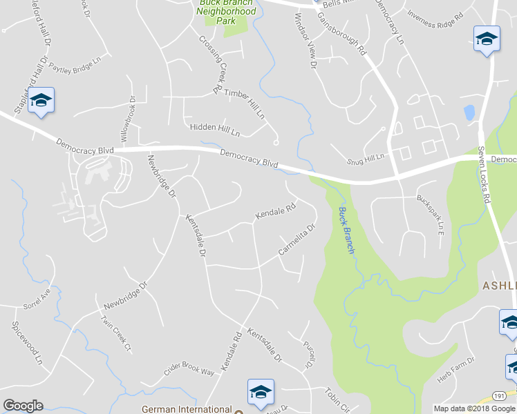 map of restaurants, bars, coffee shops, grocery stores, and more near 10008 Kendale Road in Rockville