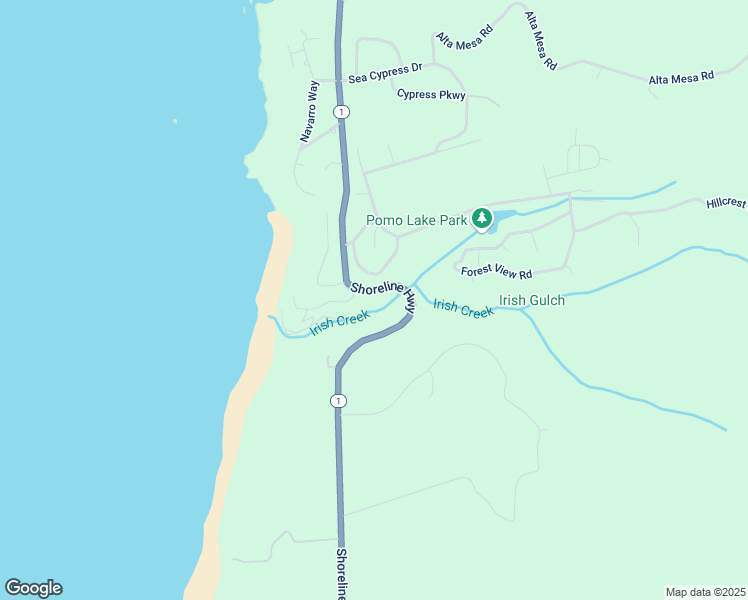map of restaurants, bars, coffee shops, grocery stores, and more near 15400 California 1 in Manchester