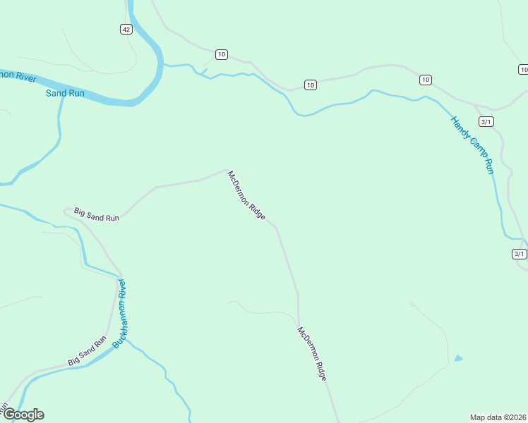 map of restaurants, bars, coffee shops, grocery stores, and more near County Route 3/2 in Buckhannon