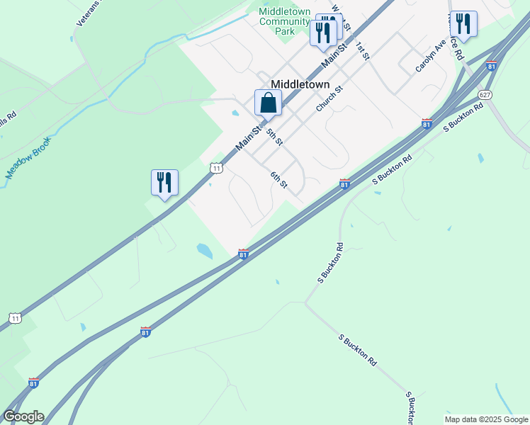 map of restaurants, bars, coffee shops, grocery stores, and more near 110 Midsummer Lane in Middletown