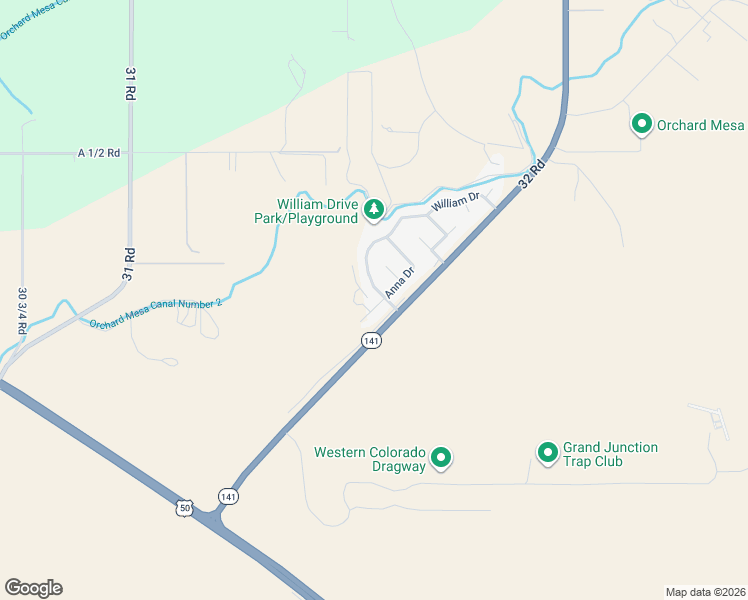 map of restaurants, bars, coffee shops, grocery stores, and more near 117 William Drive in Grand Junction