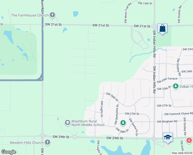 map of restaurants, bars, coffee shops, grocery stores, and more near 8001-8011 Southwest 24th Street in Topeka