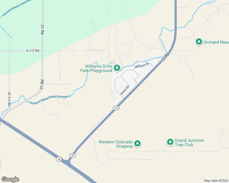 map of restaurants, bars, coffee shops, grocery stores, and more near 117 William Drive in Grand Junction