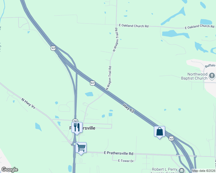 map of restaurants, bars, coffee shops, grocery stores, and more near 6445 North Wagon Trail Road in Columbia