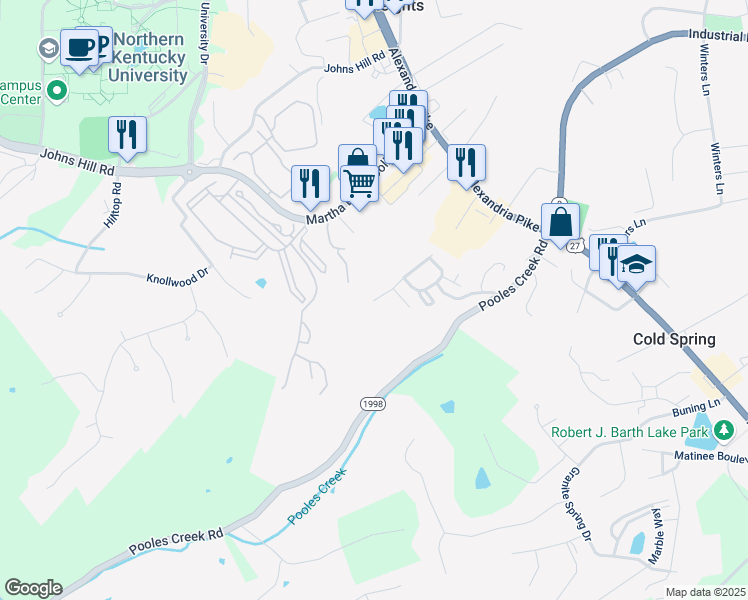 map of restaurants, bars, coffee shops, grocery stores, and more near 1000 Monterey Lane in Cold Spring