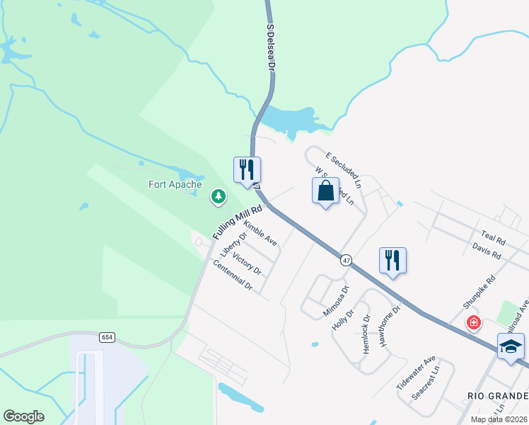 map of restaurants, bars, coffee shops, grocery stores, and more near 1007 New Jersey 47 in Rio Grande