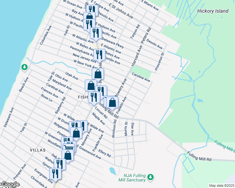 map of restaurants, bars, coffee shops, grocery stores, and more near 101 East Weber Avenue in Villas